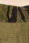 Late 1960s, A-M, Gold Tiger-inspired pattern, Asian-cut pants, in good condition, used