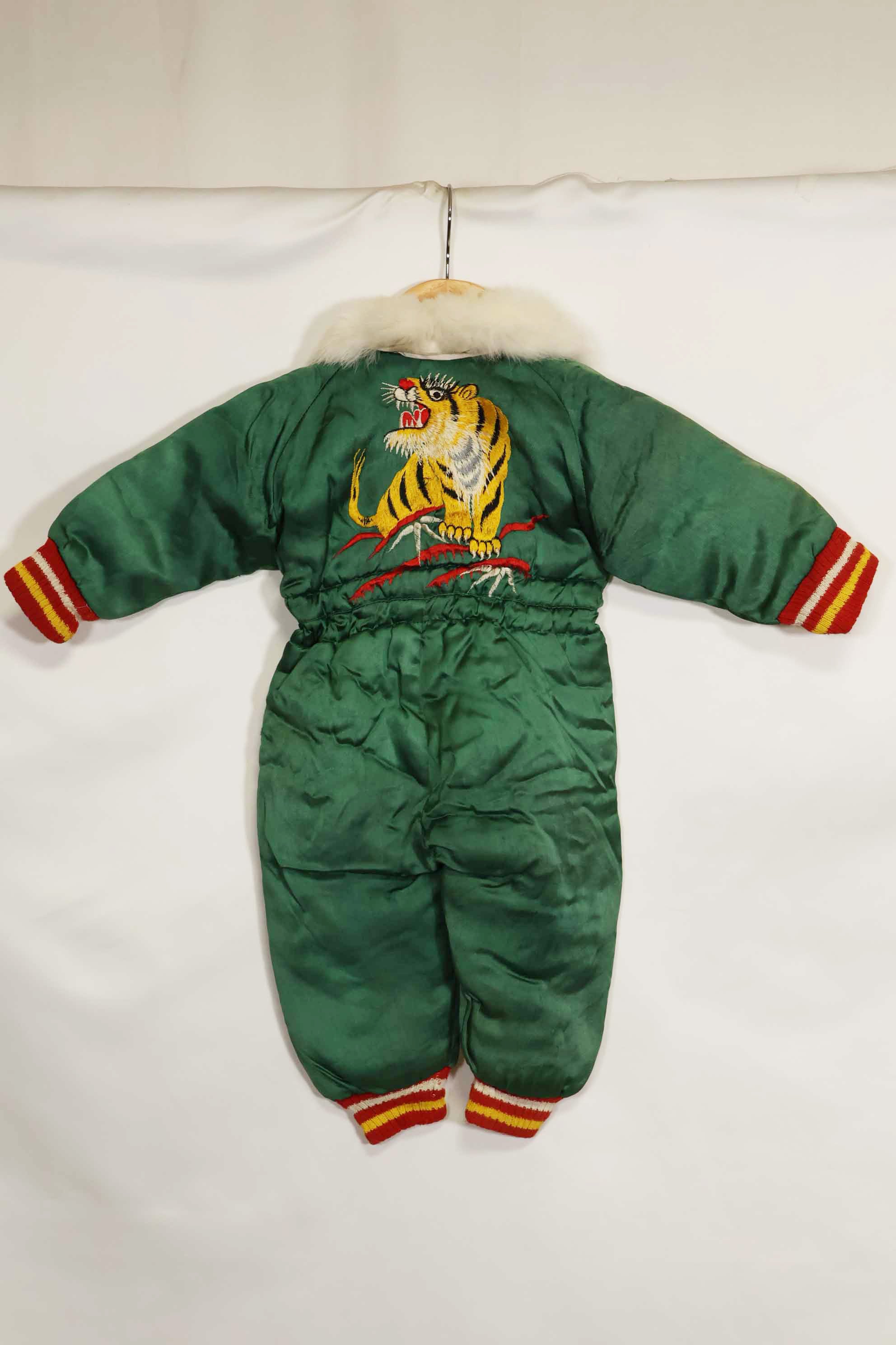 1950s Japanese souvenir for U.S. soldiers, children's flight suit with tiger, unused.