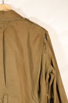 1940s 40R WWII M42 jump jacket without waist belt, stained, used.