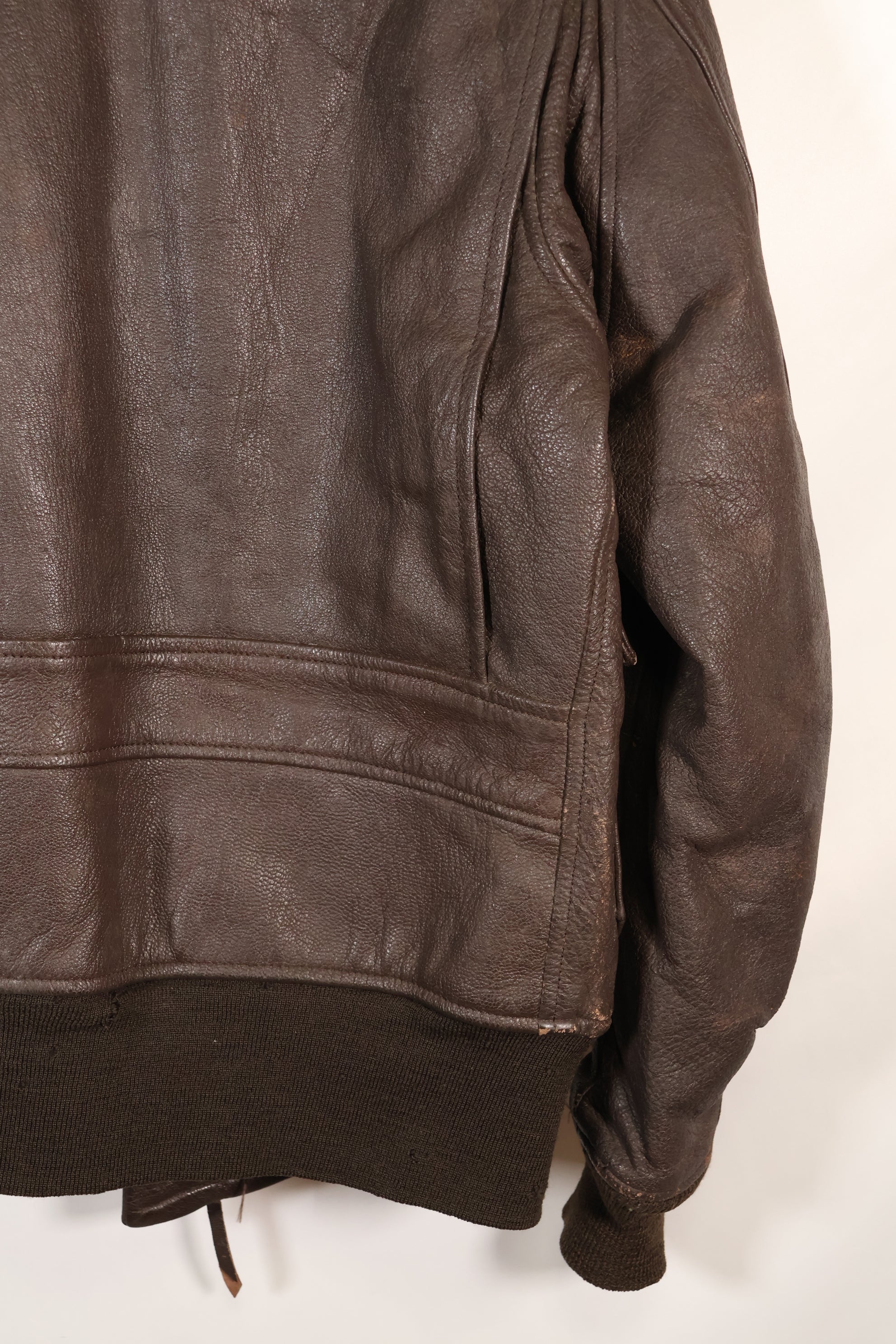 Contracted circa 1960-64, size about 42, US Navy G-1 flight jacket, intermediates, used.