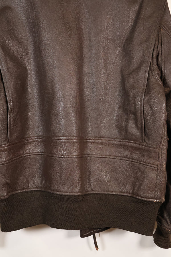 Contracted circa 1960-64, size about 42, US Navy G-1 flight jacket, intermediates, used.