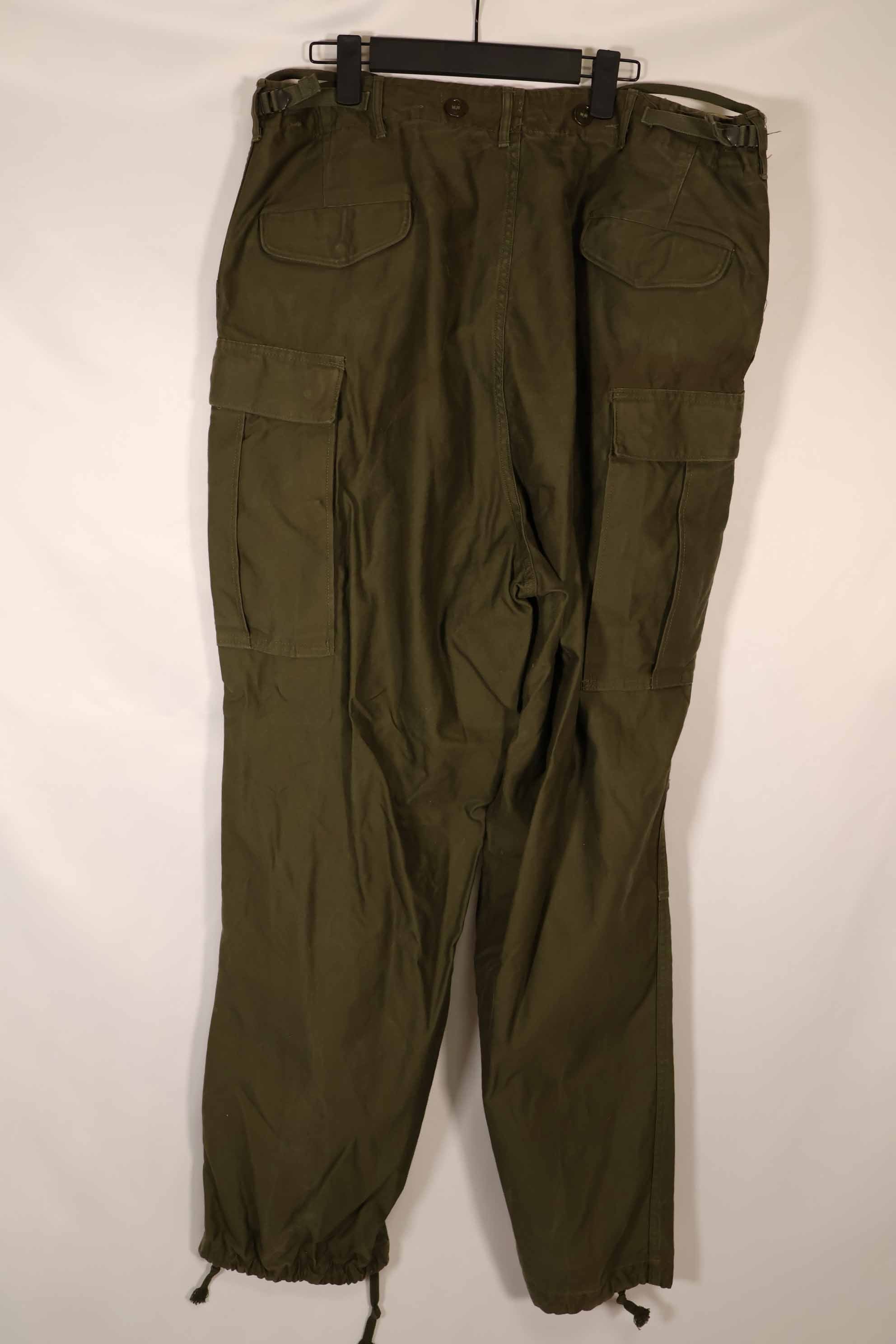 Real 1951 M51 cotton field pants, LARGE-LONG, used, faded.