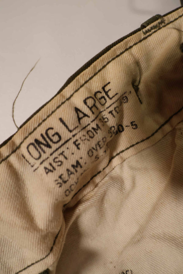 Real 1951 M51 cotton field pants, LARGE-LONG, used, faded.