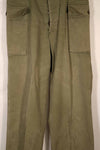 Real late 1940s-early 1950s M45 OD cotton field pants, used, strong signs of use B