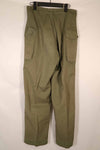 Real late 1940s-early 1950s M45 OD cotton field pants, used, strong signs of use B