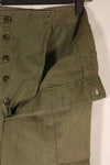 Real late 1940s-early 1950s M45 OD cotton field pants, used, strong signs of use B