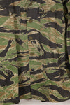 Late 1950s-1960s, thin fabric, rare VNMC 1st Model tiger stripe shirt, good condition.