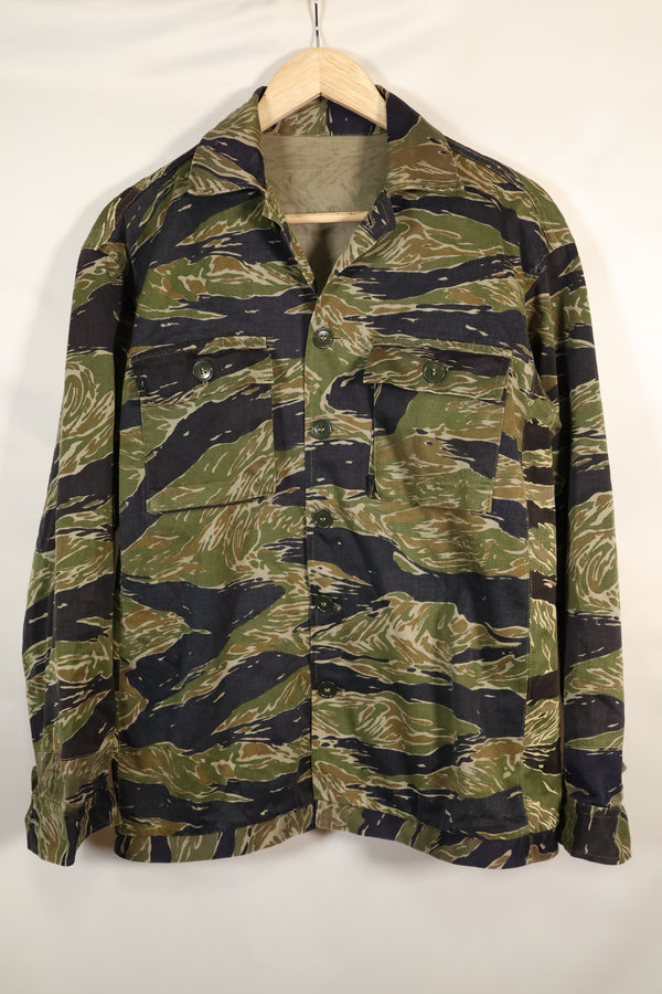 1960's Japanese made Silver Tiger Shirt Asian Cut with separate fabric size modification, used.