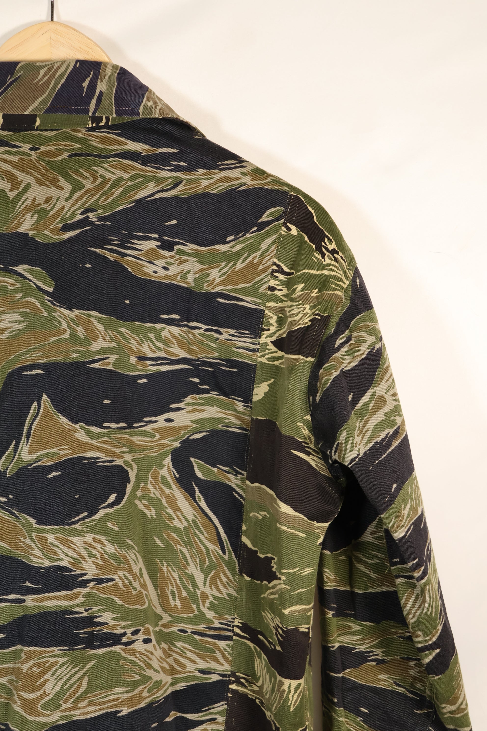 1960's Japanese made Silver Tiger Shirt Asian Cut with separate fabric size modification, used.