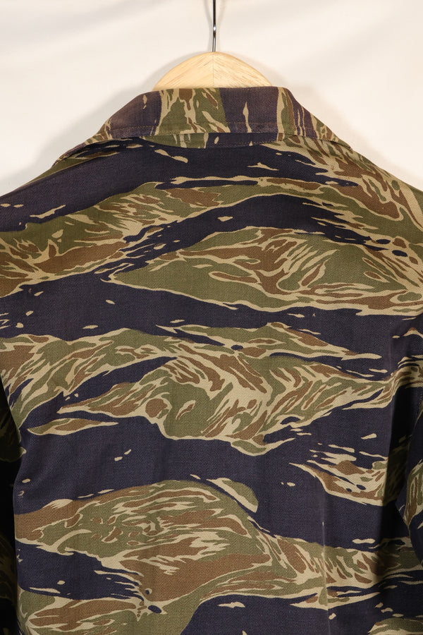 1960's semi Japanese silver tiger shirt, Asian cut, little fading, used.