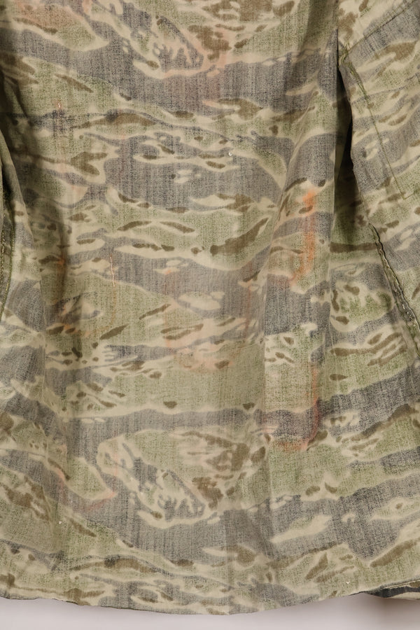 1960s Tiger stripe shirt, CIDG pattern, faded, stained, used.