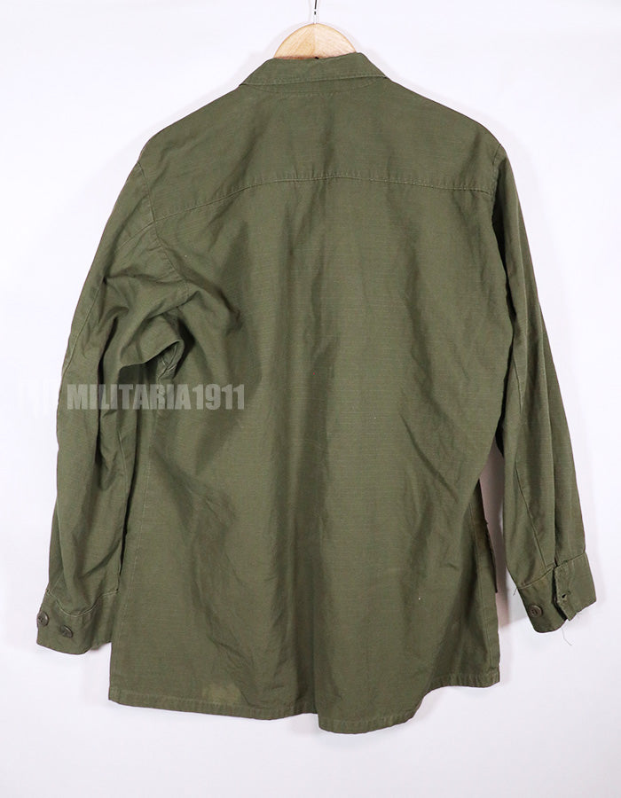 Real 1968 4th Model Jungle Fatigue Jacket, stained, patch included.