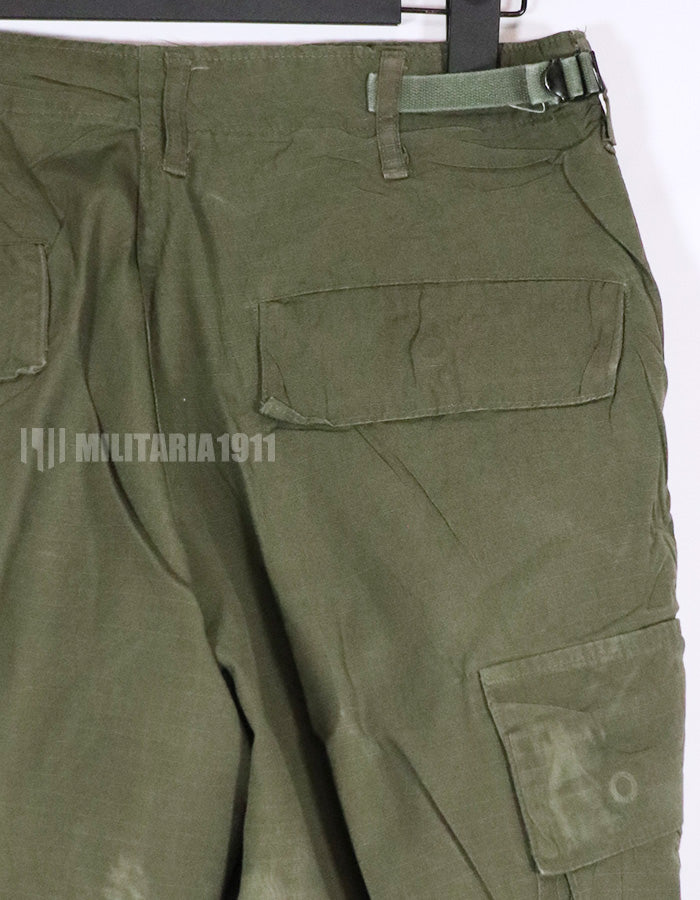 Real 1969 4th Model Jungle Fatigue Pants, used, S-R, stained.