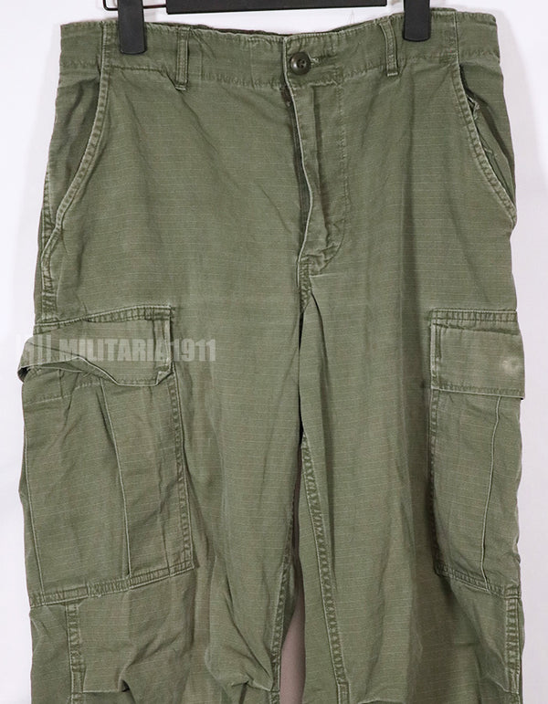 Real 1969 4th Model Jungle Fatigue pants, no size tag, used.
