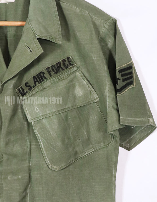 Real 1968 4th Model USAF Jungle Fatigue, short sleeve custom & width custom used