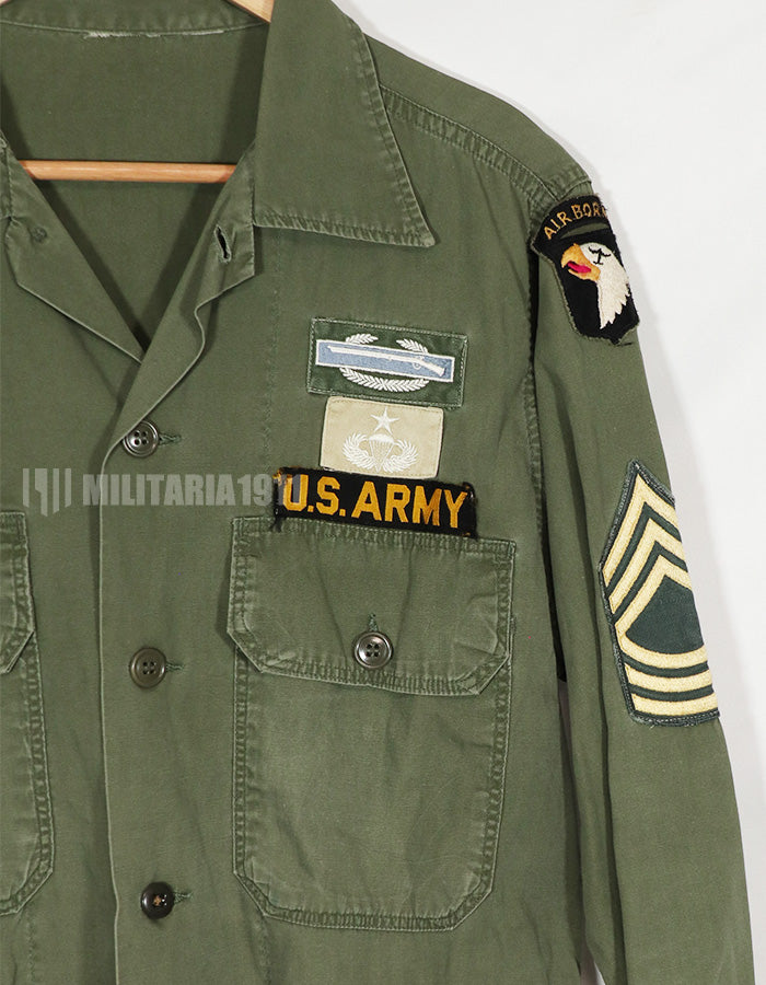 Real Poplin OG-107 Utility Shirt 101 Airborne patch retrofit PX item used