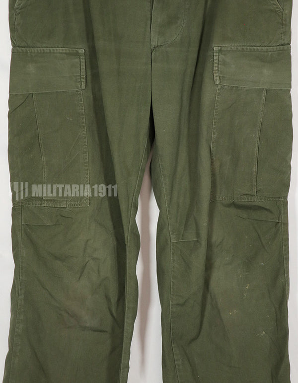 Real Poplin Jungle Fatigue pants, S-S, faded, used.