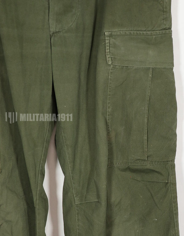 Real Poplin Jungle Fatigue pants, S-S, faded, used.
