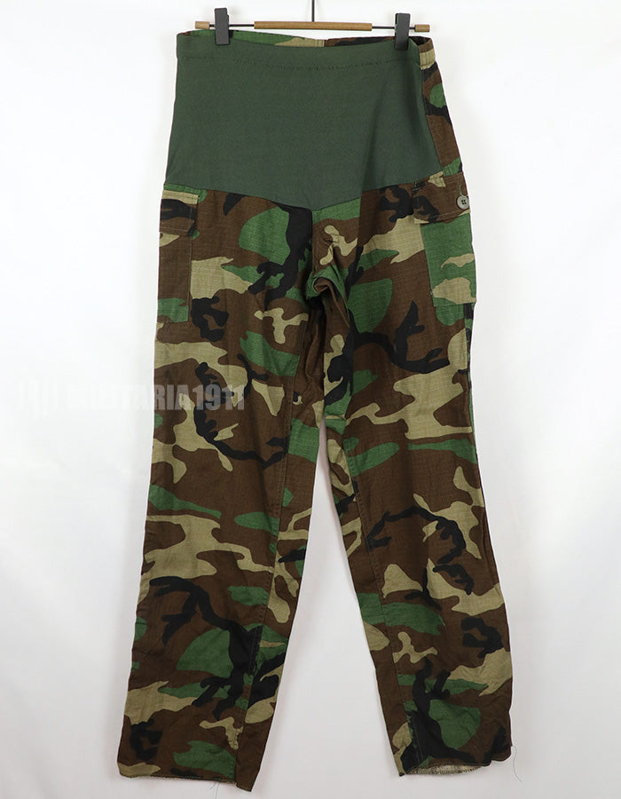 U.S. Army Surplus Female Combat Uniform Woodland Camouflage Maternity Pants, 80's lot.