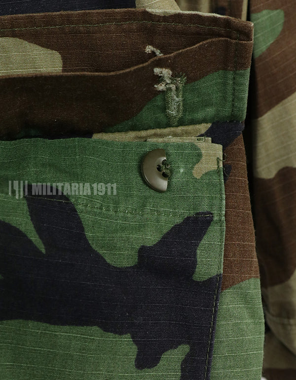Real U.S. Army Woodland Camouflage Jacket, 2007, with patches.