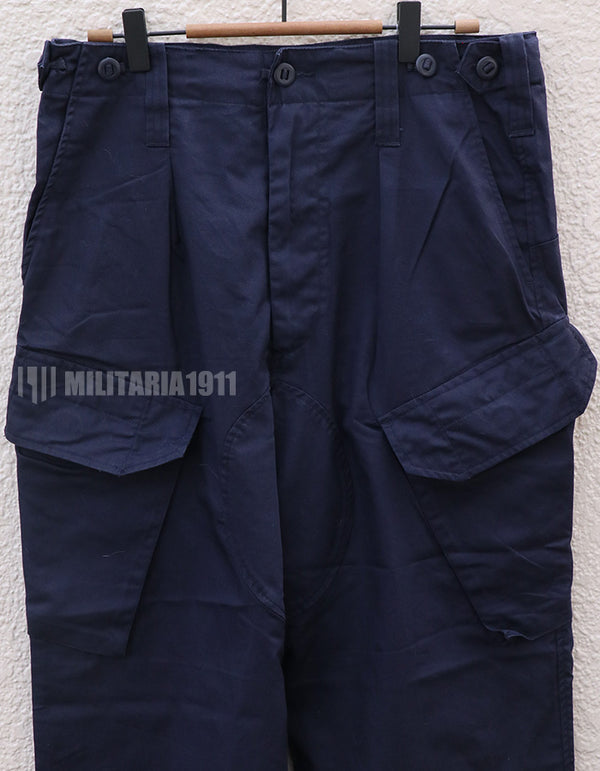 British Royal Navy Combat Trousers Navy Blue with Patches Used