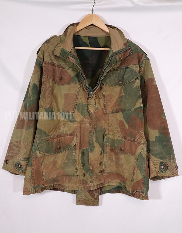 Real 1950s Belgian Army Paratroopers camouflage anorak, faded, used.