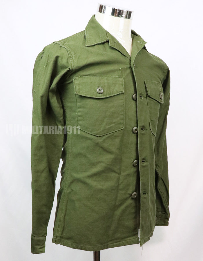 Original Utility Shirt OG-107, released, late 1960's, wartime lot, patch removed.