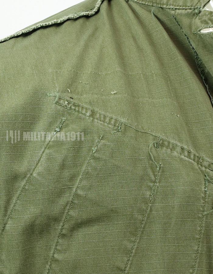 Original Late model ripstop fabric jungle fatigues, estimated circa 1969-1970 lot, no size/contract tag
