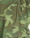 Original non ripstop fabric ERDL jungle fatigues pants, faded, scratched.