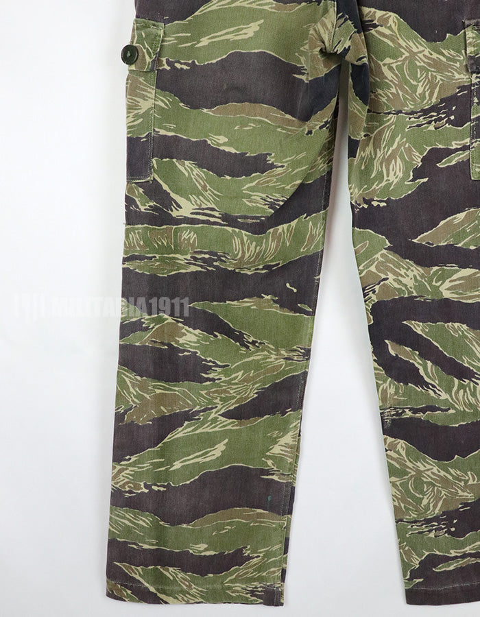 Original John Wayne Pattern Tiger Stripe Asian Cut Pants, used, zipper fly modification.