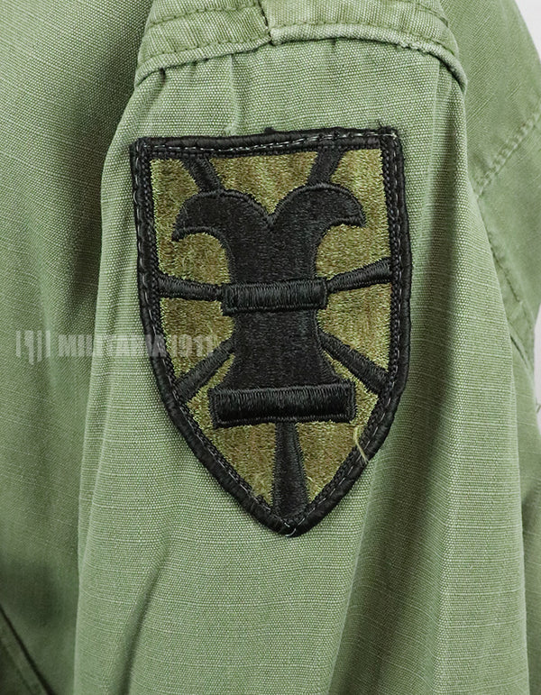 Original 3rd model, ripstop fabric, jungle fatigues, with patches, good condition, 1969 contract.