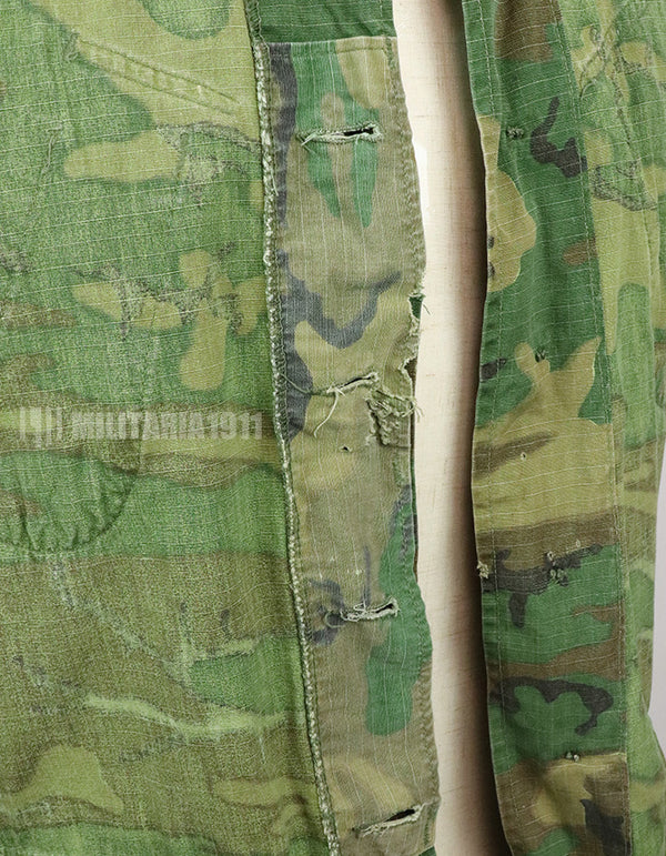 Original U.S. Army 1970 ERDL Jungle Fatigue Jacket, used, brown leaf