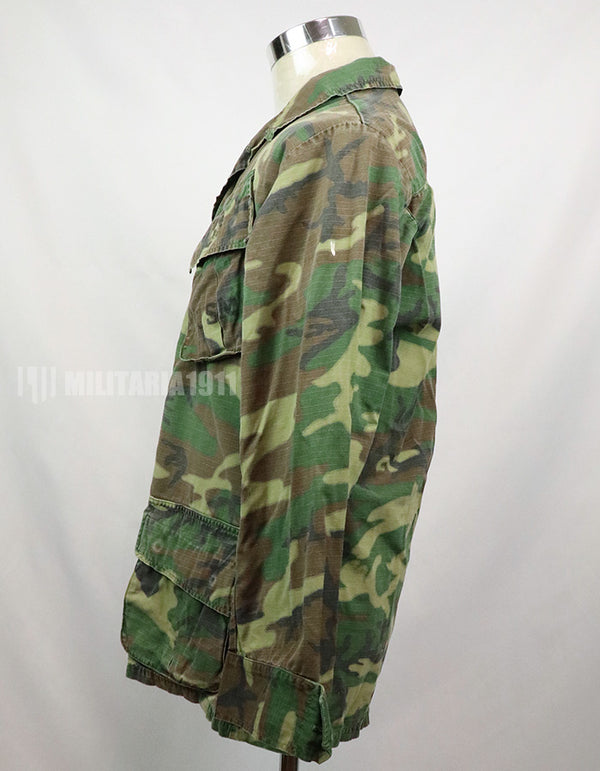 Original US Military USMC Unknown year of manufacture ERDL Jungle Fatigue Jacket, used, used Greenleaf