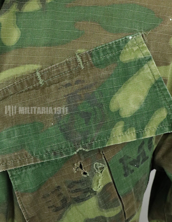 Original US Military USMC 1969 ERDL Jungle Fatigue Jacket, used, used Green leaf