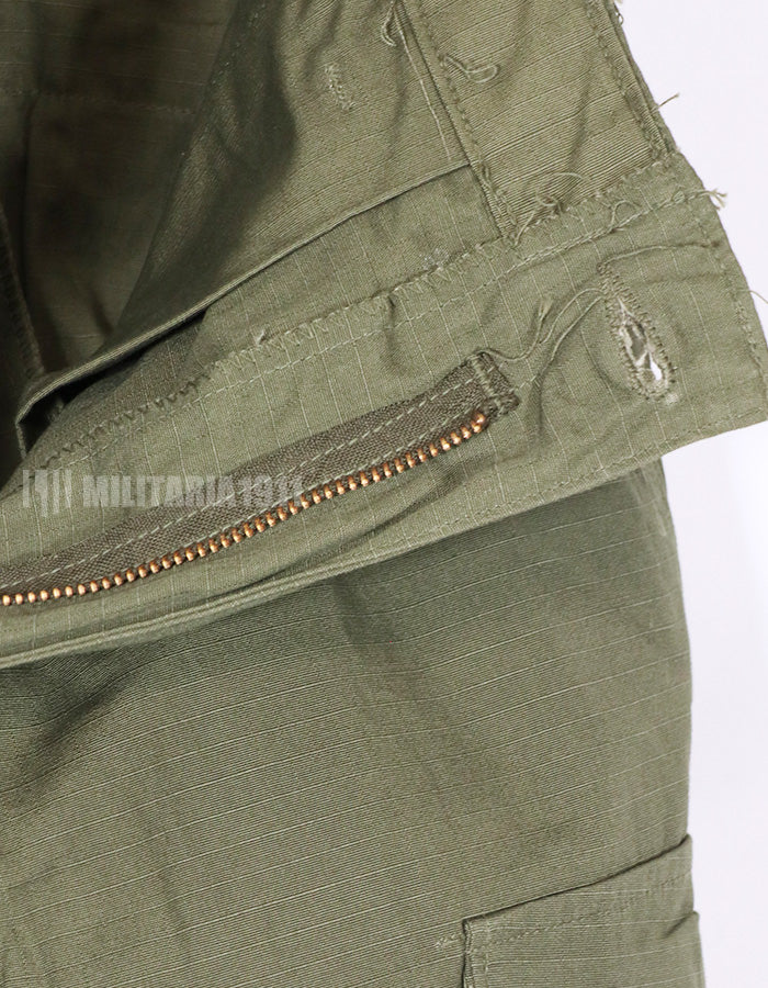 Real U.S. Army Jungle Fatigue late model ripstop pants, dead stock, made in 1969.