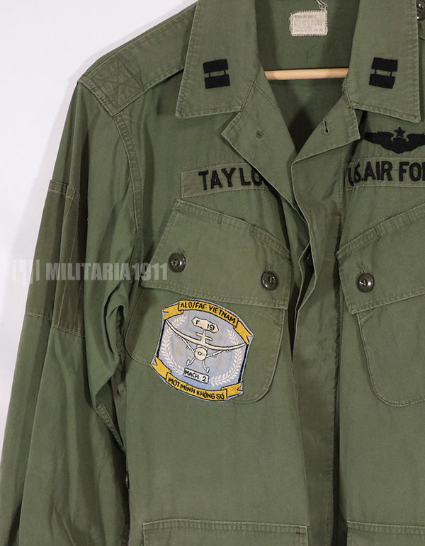 Real 1964 Treasurer 1st Model Jungle Fatigue Jacket with USAF patch (first time attached)