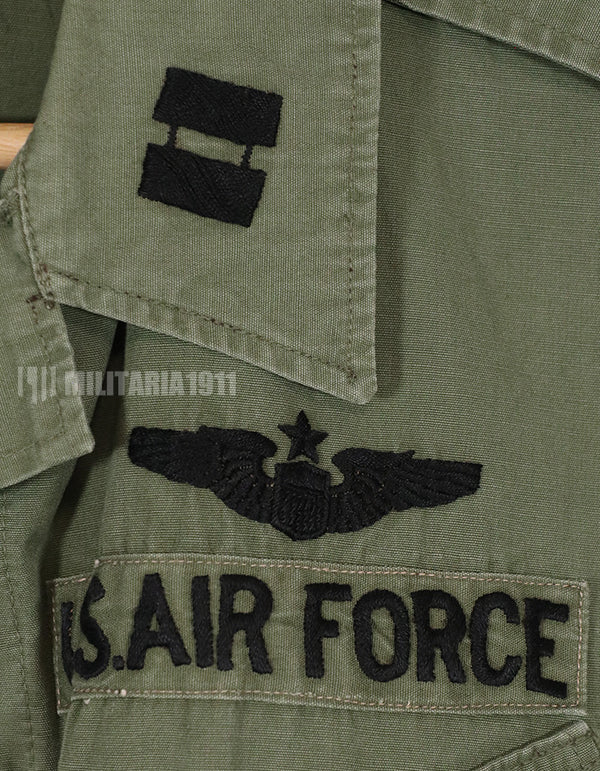 Real 1964 Treasurer 1st Model Jungle Fatigue Jacket with USAF patch (first time attached)