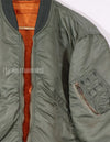 Real 1965 USAF L-2B flight jacket, knit restored, zipper damaged.