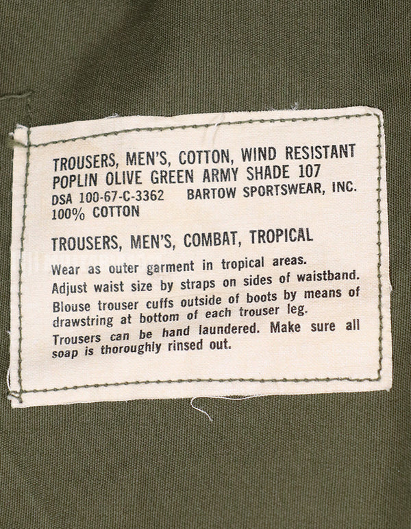 Real 1967 Poplin Jungle Fatigue Pants, dead stock.