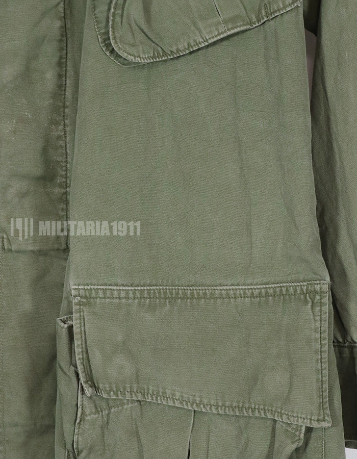 Real 2nd Model Jungle Fatigue Jacket, stained and scratched, missing buttons.